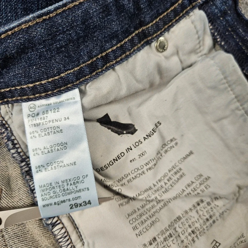 AG Adriano Goldschmied Tellis Modern Slim Jeans Mens 29x34 Dark Wash Denim 360